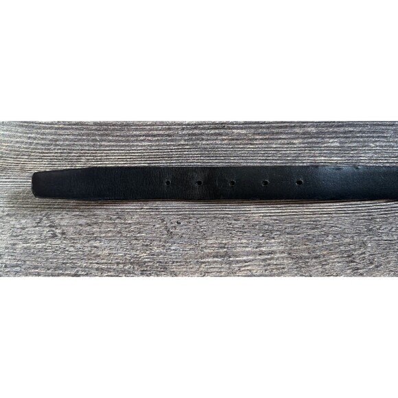 Coach Black Calfskin Leather Belt Women’s 38 Large Solid Brass Silver Buckle main image 7